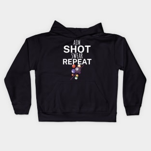 Aim shot swear repeat Kids Hoodie